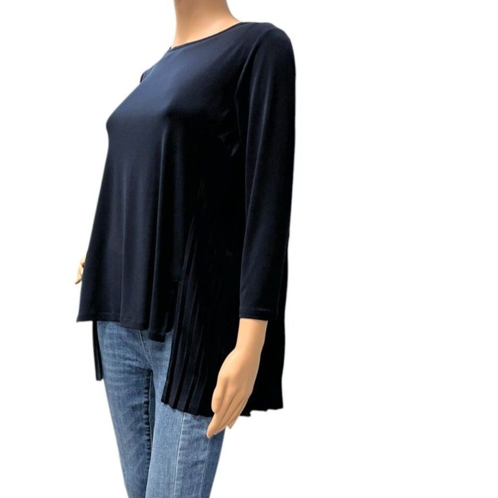 THE LIMITED Collection High-Low Navy Blue 3/4 Sleeve Top Shirt Tunic Sz XS